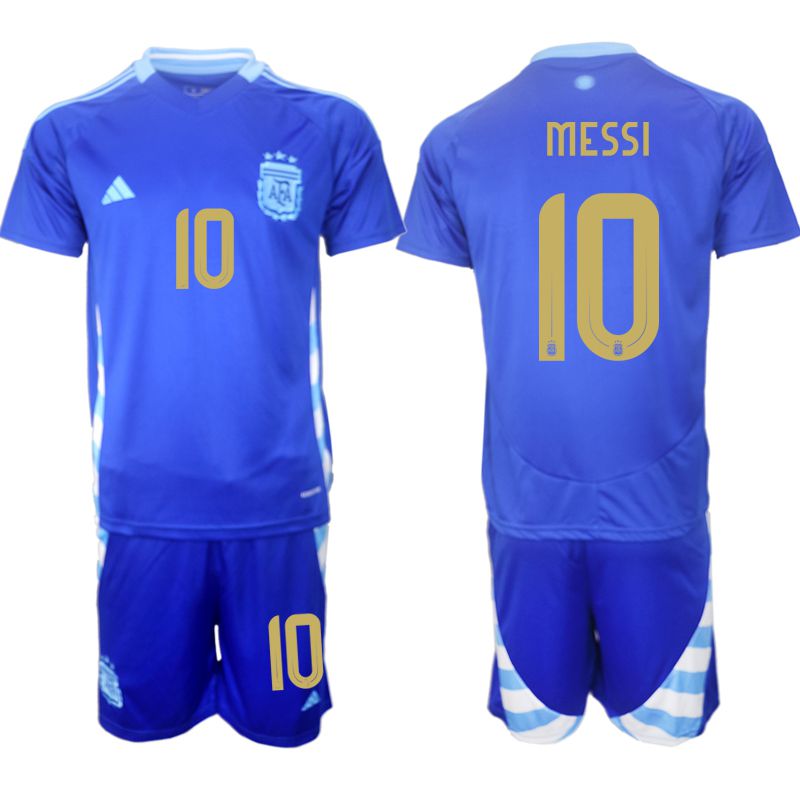 Men 2024-2025 Season Argentina away blue #10 Soccer Jersey